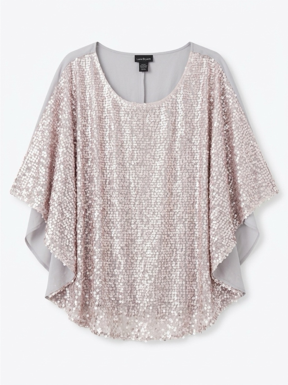 Lane Bryant Rose Gold Sequin Capelet Top
